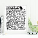 Savannah GA White City Map Prints | 3 Colors