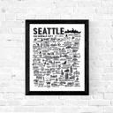 Seattle White City Map Prints | 3 Colors