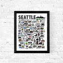 Seattle Multi City Map Prints | 3 Colors