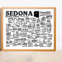 Sedona White City Map Prints | 3 Colors