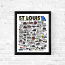 St Louis Multi City Map Prints | 3 Colors