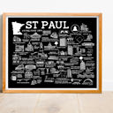 St Paul Black City Map Prints | 3 Colors