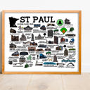 St Paul Multi City Map Prints | 3 Colors