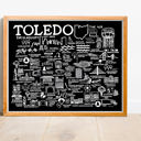 Toledo Black City Map Prints | 3 Colors