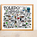 Toledo Multi City Map Prints | 3 Colors