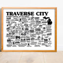 Traverse City White City Map Prints | 3 Colors