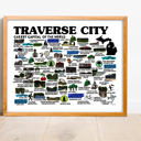 Traverse City Multi City Map Prints | 3 Colors