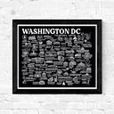 Washington DC Black City Map Prints | 3 Colors