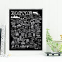 Boston Black City Map Prints | 3 Colors