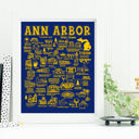 Ann Arbor Blue City Map Prints | 3 Colors