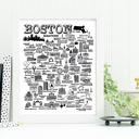 Boston White City Map Prints | 3 Colors