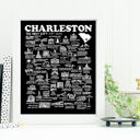 Charleston SC Black City Map Prints | 3 Colors