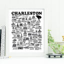 Charleston SC White City Map Prints | 3 Colors