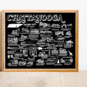 Chattanooga Black City Map Prints | 3 Colors