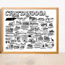 Chattanooga White City Map Prints | 3 Colors