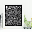 Chicago Black City Map Prints | 3 Colors