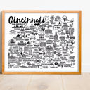 Cincinnati White City Map Prints | 3 Colors