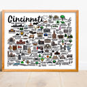 Cincinnati Multi City Map Prints | 3 Colors