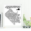 Arlington VA White City Map Prints | 3 Colors