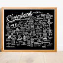 Cleveland Black City Map Prints | 3 Colors