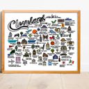 Cleveland Multi City Map Prints | 3 Colors