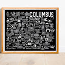 Columbus Black City Map Prints | 3 Colors