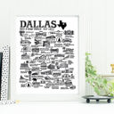 Dallas White City Map Prints | 3 Colors