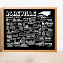 Asheville Black City Map Prints | 3 Colors