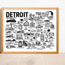 Detroit White City Map Prints | 3 Colors