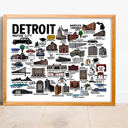 Detroit Multi City Map Prints | 3 Colors