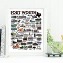 Fort Worth Multi City Map Prints | 3 Colors