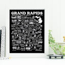 Grand Rapids Black City Map Prints | 3 Colors