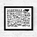 Asheville White City Map Prints | 3 Colors