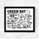 Green Bay White City Map Prints | 3 Colors