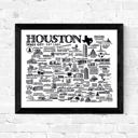 Houston White City Map Prints | 3 Colors