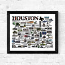 Houston Multi City Map Prints | 3 Colors