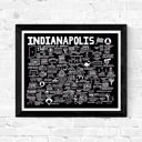 Indianapolis Black City Map Prints | 3 Colors