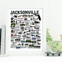 Jacksonville Multi City Map Prints | 3 Colors