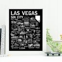 Las Vegas Black City Map Prints | 3 Colors