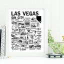 Las Vegas White City Map Prints | 3 Colors