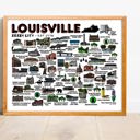 Louisville Multi City Map Prints | 3 Colors