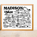 Madison White City Map Prints | 3 Colors