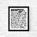 Memphis White City Map Prints | 3 Colors