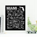 Miami Black City Map Prints | 3 Colors