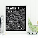 Milwaukee Black City Map Prints | 3 Colors