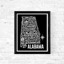 Alabama Black State Map Print | 3 Colors