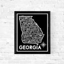 Georgia Black State Map Print | 3 Colors