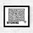 Wyoming White State Map Print | 3 Colors