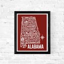 Alabama Red State Map Print | 3 Colors