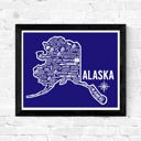 Alaska Blue State Map Print | 3 Colors